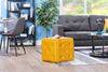 Talbott 17.5" Cube Ottoman - Yellow Faux Leather|Pouf cubique Talbott de 17,5 po - similicuir jaune