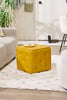 Talbott 17.5" Cube Ottoman - Yellow Faux Leather|Pouf cubique Talbott de 17,5 po - similicuir jaune