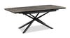 Tavo Dining Table with 63-79"W Extension, Sintered Stone & Metal, Geometric Pedestal Base - Grey/Black | Table de salle à manger Tavo en pierre frittée et métal avec rallonge de 63 po à 79 po (L) et base piédestal géométrique - grise et noire