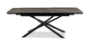 Tavo Dining Table with 63-79"W Extension, Sintered Stone & Metal, Geometric Pedestal Base - Grey/Black | Table de salle à manger Tavo en pierre frittée et métal avec rallonge de 63 po à 79 po (L) et base piédestal géométrique - grise et noire