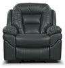 Leo 41" Leather-Look Fabric Rocker Reclining Chair - Grey | Fauteuil berçant et inclinable Leo de 41 po en tissu d’apparence cuir - gris