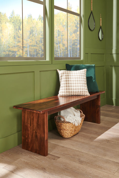 Vale Dining Bench, Wood, 58\"W - Brown
