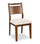 Vale Dining Chair with Polyester Fabric, Wood, Ladder-back - Brown & Beige