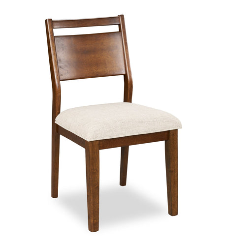 Vale Dining Chair with Polyester Fabric, Wood, Ladder-back - Brown & Beige 