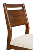 Vale Dining Chair with Polyester Fabric, Wood, Ladder-back - Brown & Beige | Chaise de salle à manger Vale en tissu de polyester et en bois avec dossier en échelle - brune et beige