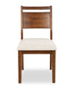 Vale Dining Chair with Polyester Fabric, Wood, Ladder-back - Brown & Beige | Chaise de salle à manger Vale en tissu de polyester et en bois avec dossier en échelle - brune et beige
