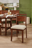 Vale Dining Chair with Polyester Fabric, Wood, Ladder-back - Brown & Beige | Chaise de salle à manger Vale en tissu de polyester et en bois avec dossier en échelle - brune et beige