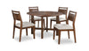 Vale 5pc Dining Set with Table & 4 Chairs, 48"W Round - Brown & Beige | Ensemble de salle à manger Vale 5 pièces avec table ronde de 48 po (l) et 4 chaises - brun et beige