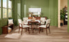 Vale Dining Chair with Polyester Fabric, Wood - Brown & Beige | Chaise de salle à manger Vale en tissu de polyester et en bois - brune et beige