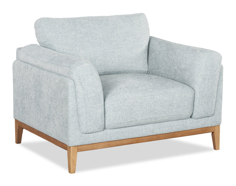 Valley 44\" Fabric Chair with Rubberwood Base and Legs - Grey