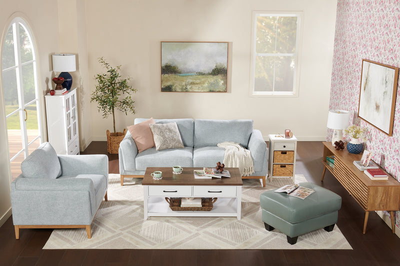 Valley 44\" Fabric Chair with Rubberwood Base and Legs - Grey