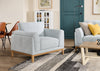 Valley 44" Fabric Chair with Rubberwood Base and Legs - Grey | Fauteuil Valley de 44 po en tissu avec base et pattes en hévéa - gris