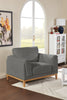 Valley 44" Fabric Chair with Rubberwood Base and Legs - Pewter | Fauteuil Valley de 44 po en tissu avec base et pattes en hévéa - étain