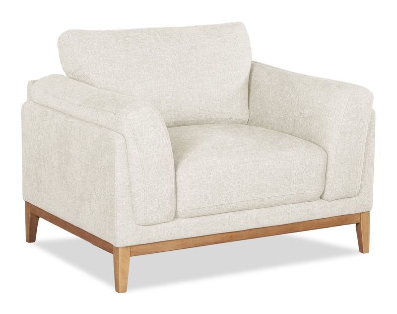Valley 44\" Fabric Chair with Rubberwood Base and Legs - Sand