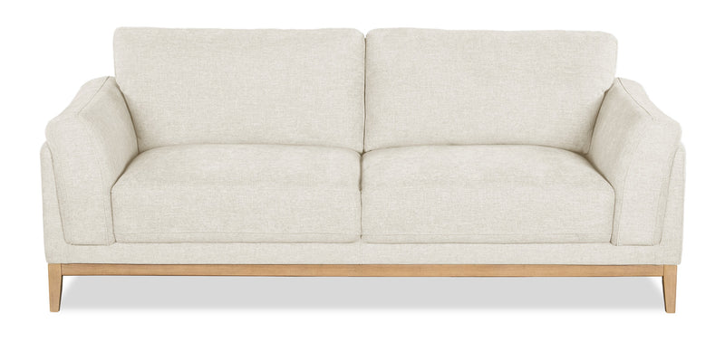 Valley 83.5\" Fabric Sofa with Rubberwood Base and Legs - Sand