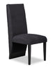 Vega Dining Chair with Polyester Fabric, Wood, Channeled Tufting - Black | Chaise de salle à manger Vega en tissu de polyester et bois avec capitonnage à canaux - noire
