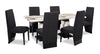 Vega Dining Table, Marble Look, Pedestal Base, 82"W - Black & White | Table de salle à manger Vega de 82 po (L) avec imitation de marbre et base piédestal - noire et blanche