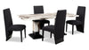 Vega Dining Table, Marble Look, Pedestal Base, 82"W - Black & White | Table de salle à manger Vega de 82 po (L) avec imitation de marbre et base piédestal - noire et blanche