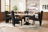 Vega Dining Table, Marble Look, Pedestal Base, 82"W - Black & White | Table de salle à manger Vega de 82 po (L) avec imitation de marbre et base piédestal - noire et blanche