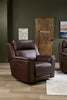 Vibe 40" Genuine Leather Massage Power Reclining Chair with Immersive Audio and Power Headrests - Brown | Fauteuil de massage à inclinaison électrique Vibe de 40 po en cuir véritable avec son immersif et appuie-tête électrique - brun