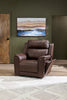 Vibe 40" Genuine Leather Massage Power Reclining Chair with Immersive Audio and Power Headrests - Brown | Fauteuil de massage à inclinaison électrique Vibe de 40 po en cuir véritable avec son immersif et appuie-tête électrique - brun