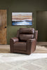 Vibe 40" Genuine Leather Massage Power Reclining Chair with Immersive Audio and Power Headrests - Brown | Fauteuil de massage à inclinaison électrique Vibe de 40 po en cuir véritable avec son immersif et appuie-tête électrique - brun