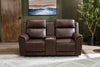Vibe 76" Genuine Leather Massage Power Reclining Loveseat with Immersive Audio and Power Headrests - Brown | Causeuse de massage à inclinaison électrique Vibe de 76 po en cuir véritable avec son immersif et appuie-têtes électriques - brune
