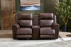 Vibe 76" Genuine Leather Massage Power Reclining Loveseat with Immersive Audio and Power Headrests - Brown | Causeuse de massage à inclinaison électrique Vibe de 76 po en cuir véritable avec son immersif et appuie-têtes électriques - brune