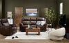 Vibe 85" Genuine Leather Massage Power Reclining Sofa with Immersive Audio and Power Headrests - Brown | Sofa de massage à inclinaison électrique Vibe de 85 po en cuir véritable avec son immersif et appuie-têtes électriques - brun