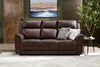 Vibe 85" Genuine Leather Massage Power Reclining Sofa with Immersive Audio and Power Headrests - Brown | Sofa de massage à inclinaison électrique Vibe de 85 po en cuir véritable avec son immersif et appuie-têtes électriques - brun