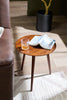 Viola 20" Modern Round End Table – Brown Walnut  | Table de bout ronde moderne Viola de 20 po - noyer brun  | VIOBRETB