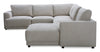 Voyage Modular 6-Piece Right-Facing Fabric Sectional with Console and Removable Back Cushions – Taupe | Sofa sectionnel modulaire de droite Voyage 6 pièces en tissu avec console et coussins de dossier amovibles - taupe
