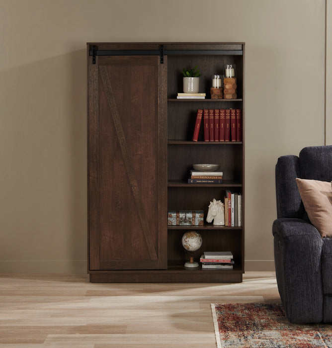 Warren 47.25\" Accent Storage Cabinet with Sliding Barn-style Door - Walnut Oak