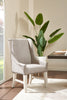 Willow Wingback Dining Chair with Polyester Fabric & Nailhead Trim - Brown | Chaise de salle à manger à oreilles Willow en tissu de polyester avec bordure de clous décoratifs - brune