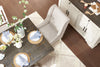 Willow Dining Table with Trestle Base, 84-106"W Extension - Rustic White & Brown | Table de salle à manger Willow avec base à tréteaux et rallonge de 84 po à 106 po (L) - blanc rustique et brune