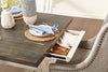 Willow Dining Table with Trestle Base, 84-106"W Extension - Rustic White & Brown | Table de salle à manger Willow avec base à tréteaux et rallonge de 84 po à 106 po (L) - blanc rustique et brune