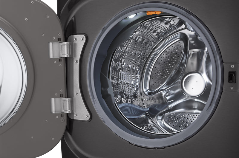 LG 6 Cu. Ft. Front-Load Washer and 9 Cu. Ft. Electric Dryer - Black Steel
