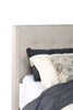 Zara Upholstered Bed in Beige Linen-Look Fabric - Button Tufted - Queen Size | Lit rembourré Zara en tissu d’apparence lin beige avec capitonnage à boutons - format grand lit
