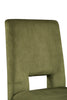 Zelda Dining Chair with Chenille Fabric - Green & Espresso Brown | Chaise de salle à manger Zelda en tissu de chenille - vert et brun espresso
