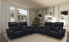 Zen 3-Piece Leather-Look Fabric Power Reclining Sectional with Massage and Two Refrigerator Consoles - Black | Sofa sectionnel à inclinaison électrique Zen 3 pièces en tissu d’apparence cuir avec massage et 2 consoles à compartiment réfrigéré - noir