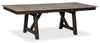 Zao Dining Table with 66-94"W Extension, Melamine, Trestle Base - Brown | Table de salle à manger Zao de 66 po à 94 po (L) en mélamine avec rallonge avec base à tréteaux - brune