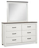 Zoey Bedroom Dresser Mirror - Two-tone White & Brown | Miroir de commode de chambre à coucher Zoey - deux teintes, blanc et brun