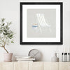 "Serene Seaside Iii Tan" Matted and Framed Black 30x30 Wall Art