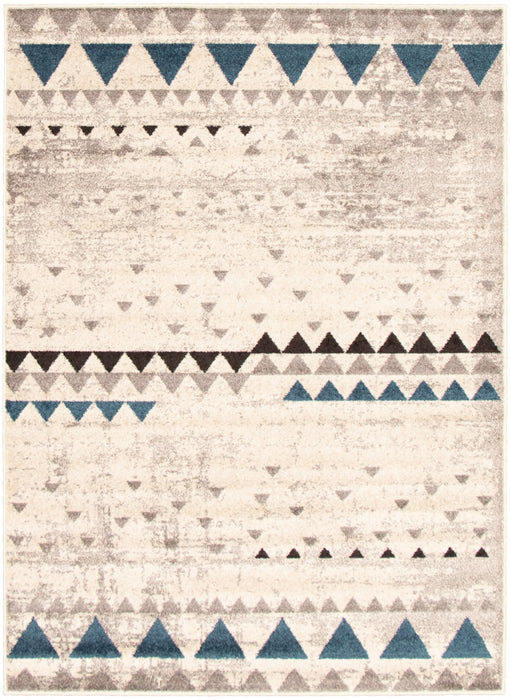 Raja Ivory-Blue Area Rug - 7'10\" x 10'2\"