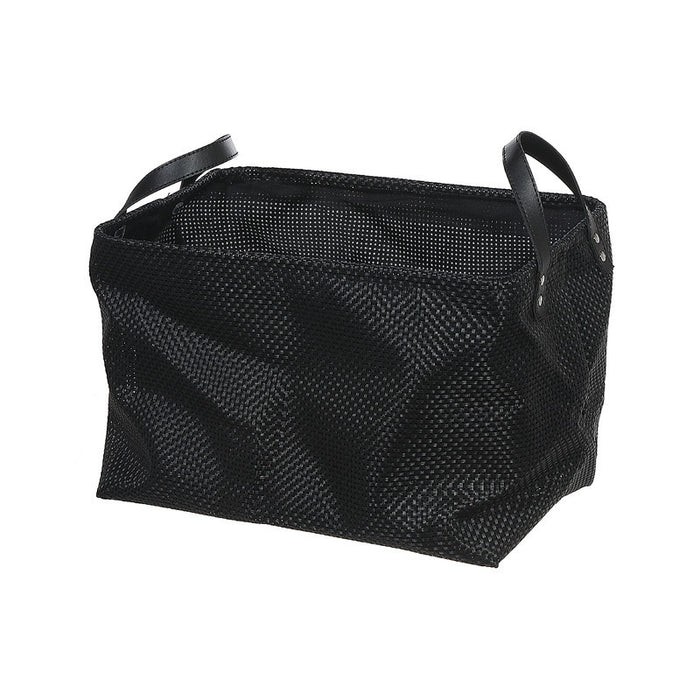 Rect. Textilene Storage Basket with Handles Black
