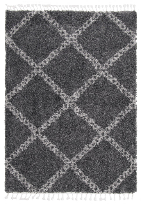Helma Stark Dark Grey Shag 8'0\" X 10'0\" Area Rug