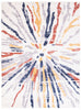 Paloma Sunburst Navy, White Area Rug - 3'11" x 5'11"