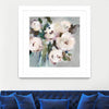 "Pale Pink Bouquet I" Matted and Framed White 36x36 Wall Art