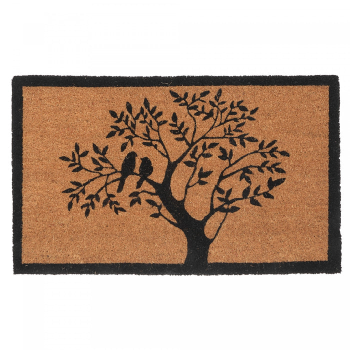 Coir Door Mat Tree with Birds Floormat