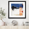 "Midnight Rise Ii" Matted and Framed Black 36x36 Wall Art